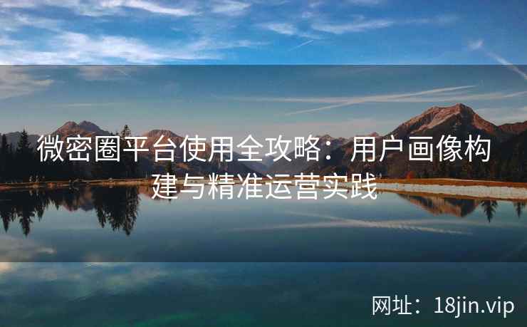微密圈平台使用全攻略：用户画像构建与精准运营实践