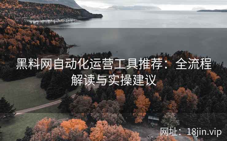 黑料网自动化运营工具推荐：全流程解读与实操建议
